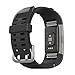 For Fitbit Charge 2 Bands,Hagibis TPU Replacement Accessories Bracelet Strap with Double Row Ventilation Holes for Fitbit Charge 2 HR Smart Watch (Black)
