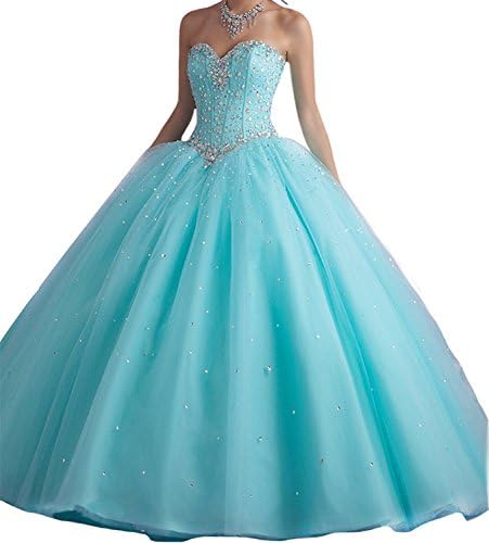 Kaitaijidian Women's Sweetheart Solid Strapless Long Gown Dress, Blue, 16