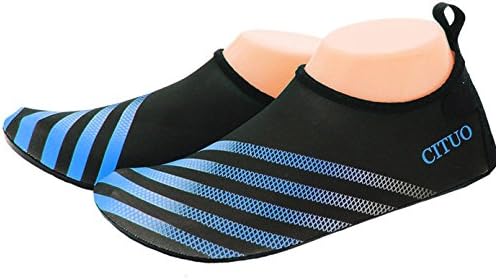 TOOSBUY Barefoot Aqua Skin Fitness Beach Swim Yoga Scuba Running Diving Boarding Skiing Water Shoes Blue XXXL
