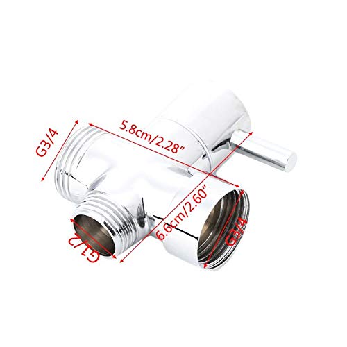 3/4" Brass Shower Arm Diverter Valve Bathroom Universal Shower System Chrome 2 Way #Sep.08 - Thumbnail 4