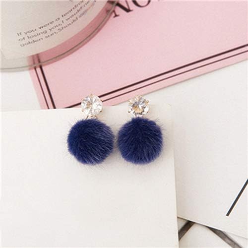 LIUSHUGUANG Simple Autumn and Winter Hairy Ball Earrings Plush Ball Earrings Cute Candy Earrings Gift