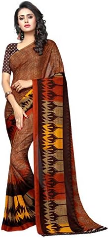 Kanchan Women's Venkatgiri Crepe & Georgette Saree With Blouse Piece