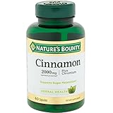Nature's Bounty Cinnamon 2000mg Plus Chromium, Dietary Supplement Capsules 60 ea (Pack of 2)