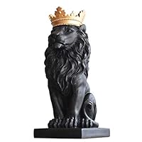 DONGLU Lion Crown Sculpture Resin Study Statue Artwork Home Decoration (Color : 1)