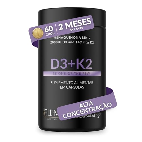 Vitamina D3 K2 60 Capsulas Ellym Nutrition 2000 Ui D3 149 Mcg K2 Mk7 2 Meses Fortaleciomento Ósseo E Muscular