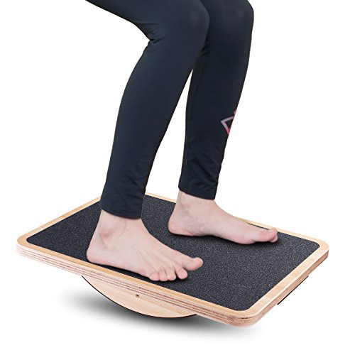 Professional Wooden Balance Board Rocker 17.5" Wood Standing Desk