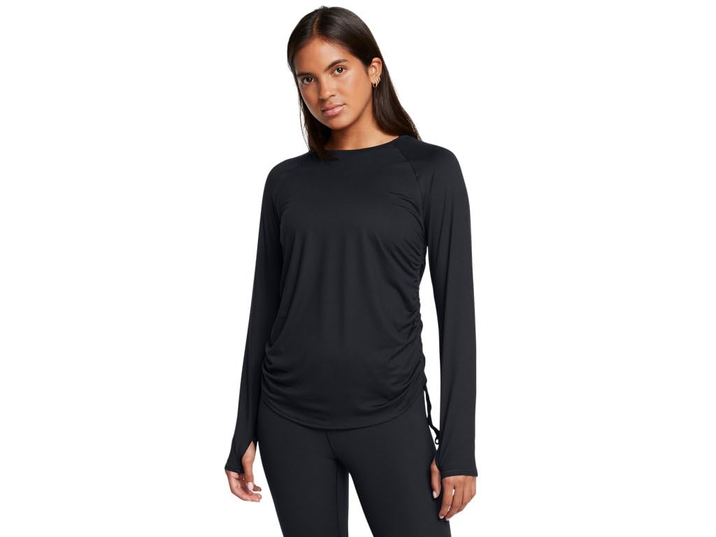 Under Armour Women’s Motion Long Sleeve Longline Crew, (002) Black / / White, 1X
