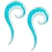 Aqua Glow in the Dark Glass Spiral Hanger Taper Plug Pair