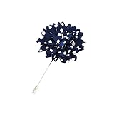 Lychee Navy & White Dot Men's Accessories Lapel Daisy Flower Pin