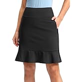 Viodia 20" Knee Length Skorts Skirts for Women with Pockets High Waisted Athletic Tennis Golf Skort for Casual Summer