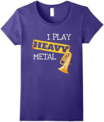 Womens I Play Heavy Metal Funny Tuba T-Shirt. Tuba Player Gift Idea Large Purple