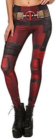 SUNY Deadpool Funny Printed Women Sport Slim Fit Fitness Skinny Leggings Size XXL