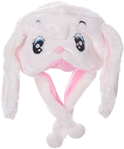 Animal Shape Super Soft Plush Childrens Hat - White Rabbit