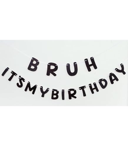 Bruh I'm 15 Birthday Banner – Black Glitter, Funny 15th Party Decor, 9 Ft Long, Includes Hanging Ribbon