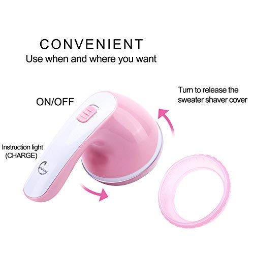 Fabric Lint Remover, Electric Sweater Shaver USB Rechargeable Lint Defuzzer Clothes Shaver/Puller/Remover for Fuzz, Wool, Legging, Couch, Furniture - Thumbnail 2