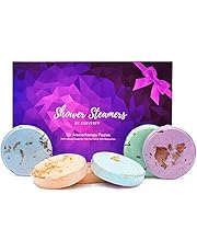 Cleverfy Aromatherapy Shower Steamers - Variety Pack of 6 Shower Bombs with Essential Oils. Purple Set: Lavender, Watermelon, Grapefruit, Menthol & Eucalyptus, Vanilla & Sweet Orange, Peppermint