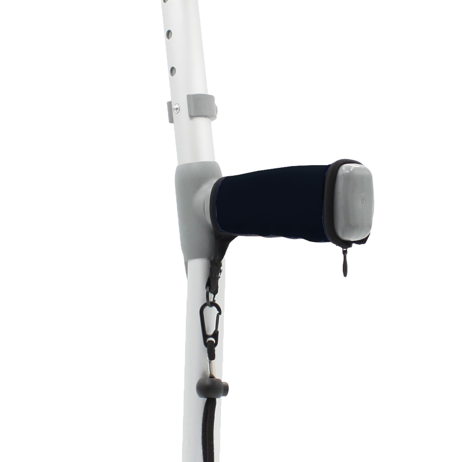 Pair of Black Padded Neoprene Crutch Handle Grip Covers for Comfort with Wrist Strap - by Lifeswonderful