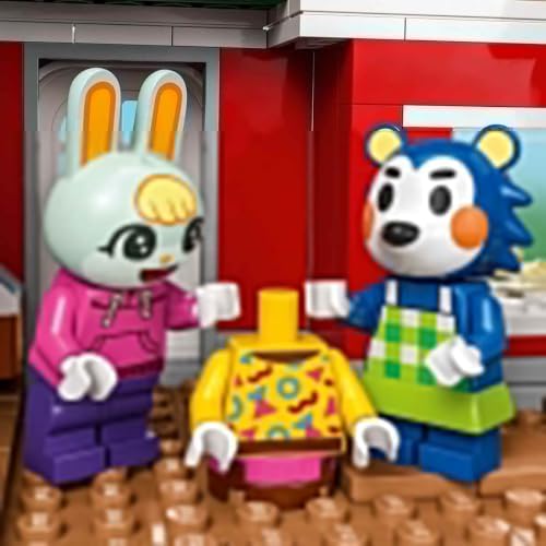 Loja de roupa Animal Crossing de The Little Sisters Building Game, figuras de brinquedo de ouriço e coelho, presente para raparigas, rapazes e jogadores de videojogos com 6 anos ou mais 77055
