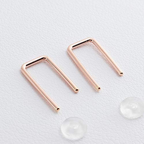 Arc Rose Gold Filled Earrings, Minimalist Arc Line Earrings, Horseshoe Earrings, Arc Earrings, Line Earrings, Wishbone Earrings, RGF-R-D13-18GA-STAPLE
