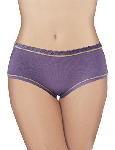 NatraTouch WorryFree 3 Pack Assorted Color Bamboo Fiber Girl Hipster Menstrual Period Panties (Medium)