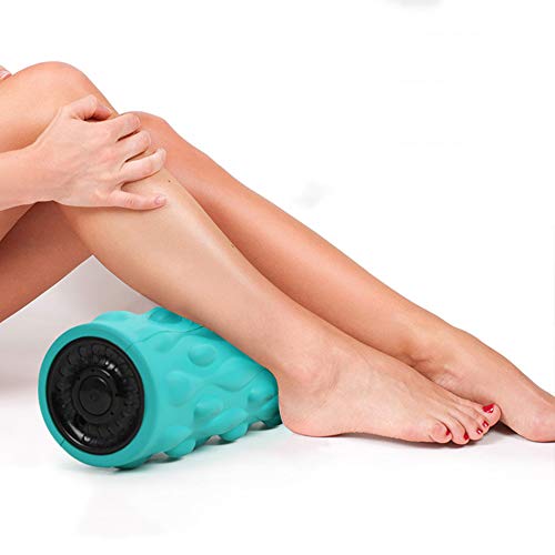 YUSDP Electric Vibrating Foam Roller- 4 High Intensity Vibration Speeds -Rechargeable- Firm Density, for Muscle Recovery, Pliability Training,with Storage Bag