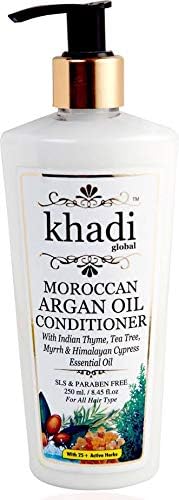 Khadi Global Argan Oil Conditioner with Indian Thyme, Tea Tree & Myrrh Essential Oil 25+ Natural Extracts & Essential Oils 250ml / 8.45 fl.oz