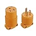 Miady 15 Amp Replacement Plug/Connector Set, 125 Volt NEMA 5-15P & 5-15R Straight Blade Plug Grounding Type/UL listed, (5 SET, Yellow)