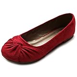 Ollio Women's Ballet shoe Low Heel Comfort Faux Suede Multi Color Flat