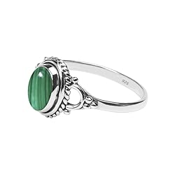 Malachite Stone Ring, 925 Sterling Silver Ring