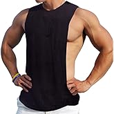 Ychnaim Men's Sleeveless Muscle Stringer Tank Top Cut Open Gym Training Bodybuilding Vest Shirts