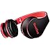 BestGot Headphones with Microphone Volume Control for Cellphones Smartphones iphone Laptop Computer Mp3/4 With Transport Waterproof Bag for kids/girls (Black/Red)