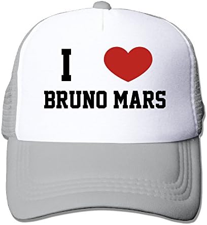 I Love Bruno Mars Hat Mesh Back Adjustable Ash One Size For Adult