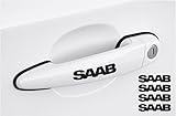 SAAB Door handle decal 4pcs, set 80mm (black)