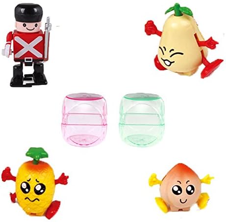 Ymiss 4pcs Funny Relax Wind Up Walking Fruit and Policeman Table Toys for Kid and Adults
