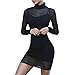 Sunsent Sexy Women's Mesh Sheer Long-sleeved Overall Bodycon Dresses