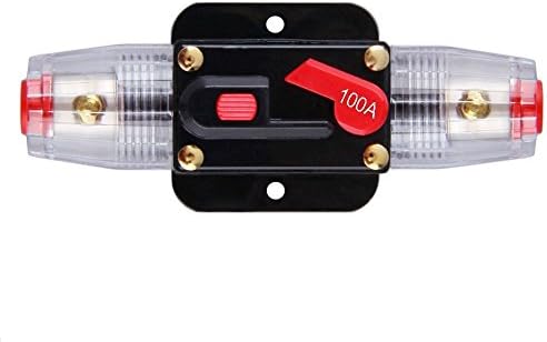 12V-24V DC 100A Car Audio Inline Circuit Breaker Reset Fuse Holder for Stereo Switch System Protection (100A)