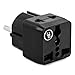 European Plug Adapter by Yubi Power 2 in 1 Universal Travel Adapter with 2 Universal Outlets - 5 Pack - Combo - Shucko Type E / F for France, Germany, Spain, Sweden, Turkey, Ukraine and More!