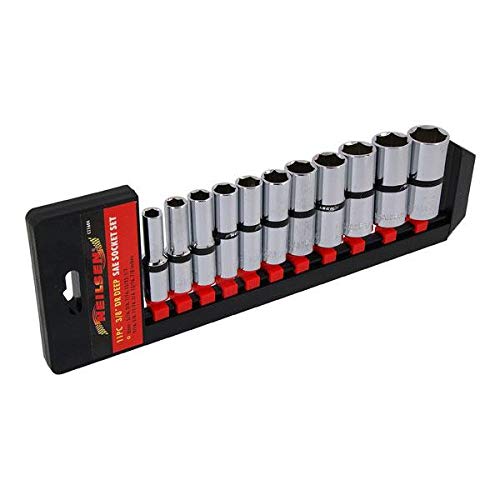 Neilsen CT1604 11pc 3/8in Dr SAE Deep Socket Set – Chrome Vanadium for Strength & Durability
