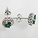 Navachi 925 Sterling Silver 18k White Gold Plated 2.0ct Oval Emerald Az9701e Stud Earrings