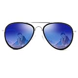 Classic Aviator Sunglasses for Women PARZIN Men Fashion Mirrored UV400 Eyewear, Metal Frame Shades PZ9506
