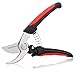 Housolution Pruning Shears, Premium Heavy Duty Stainless Steel Ultra Sharp Multi-Purpose Hand Pruning Scissors Snip Leaf Trimmer Branch Clippers with Handle for Garden, Black & Red