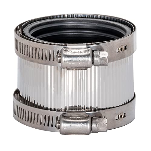 Eastman 2 Inch NoHub Coupling With Stainless Steel Clamps, 43403 on