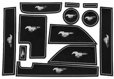 JDopption White Car Styling Rubber Gate Slot Pad Mat Cup Mat for Ford Mustang 2015 Up