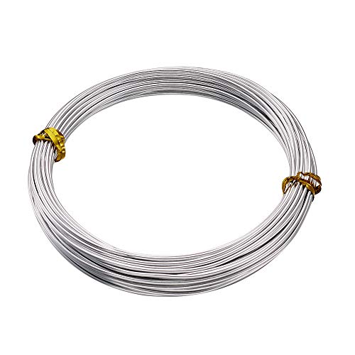 Fashewelry Aluminum Wire Beading Craft Wire Jewelry Findings DIY for Jewelry Making Accessories 1.5mm (16 Gauge), 10m/roll (Silver)