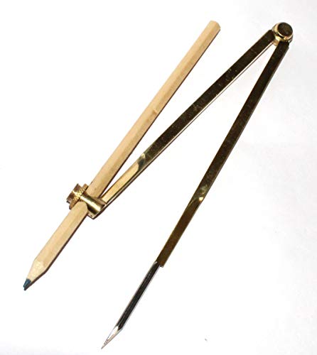 Compass Divider with Pencil Holder Full Brass with Stainless Steel Point Executive Promotional (8inch) - Thumbnail 2