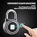 Fingerprint Padlock – RoMech 2nd Gen Smart Bluetooth Keyless Biometric Lock for Gym, Locker, Outdoor Door, Backpack, Luggage Suitcase, Bike, Office, IP65 Waterproof, USB Charging (Grey)