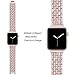 Secbolt Bling Metal Bands Compatible with Apple Watch Band 38mm 40mm iWatch SE Series 6/5/4/3/2/1, Dressy Rhinestone Bracelet Wristband Women, Rose Gold