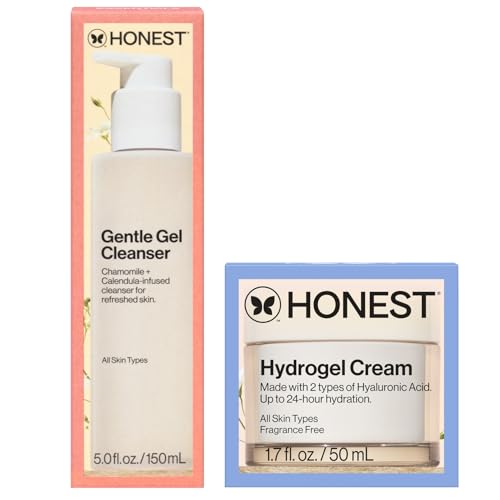 Honest Beauty Gentle Gel Everyday Face Cleanser + Moisturizing Hydrogel Cream B…