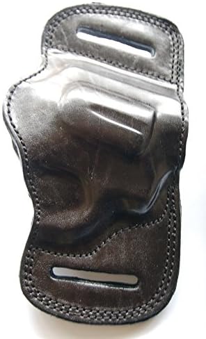 Cal38T856 Handcrafted Leather Belt Slide Holster for Taurus 856 38 Special Tan Black