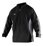 Rawlings Men's Long Sleeve Wind Breaker Jacket, Black, X-Large